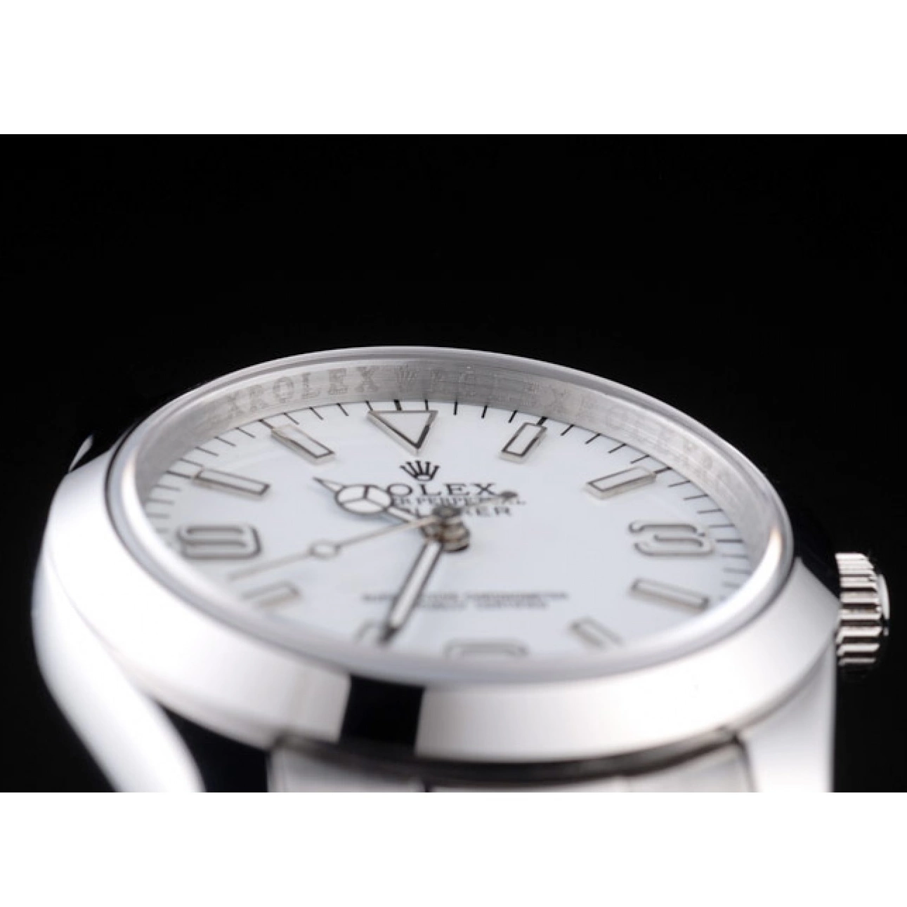 Aaa fake watches Steel 98086 Stainless Explorer Polished White Dial Rolex 0725